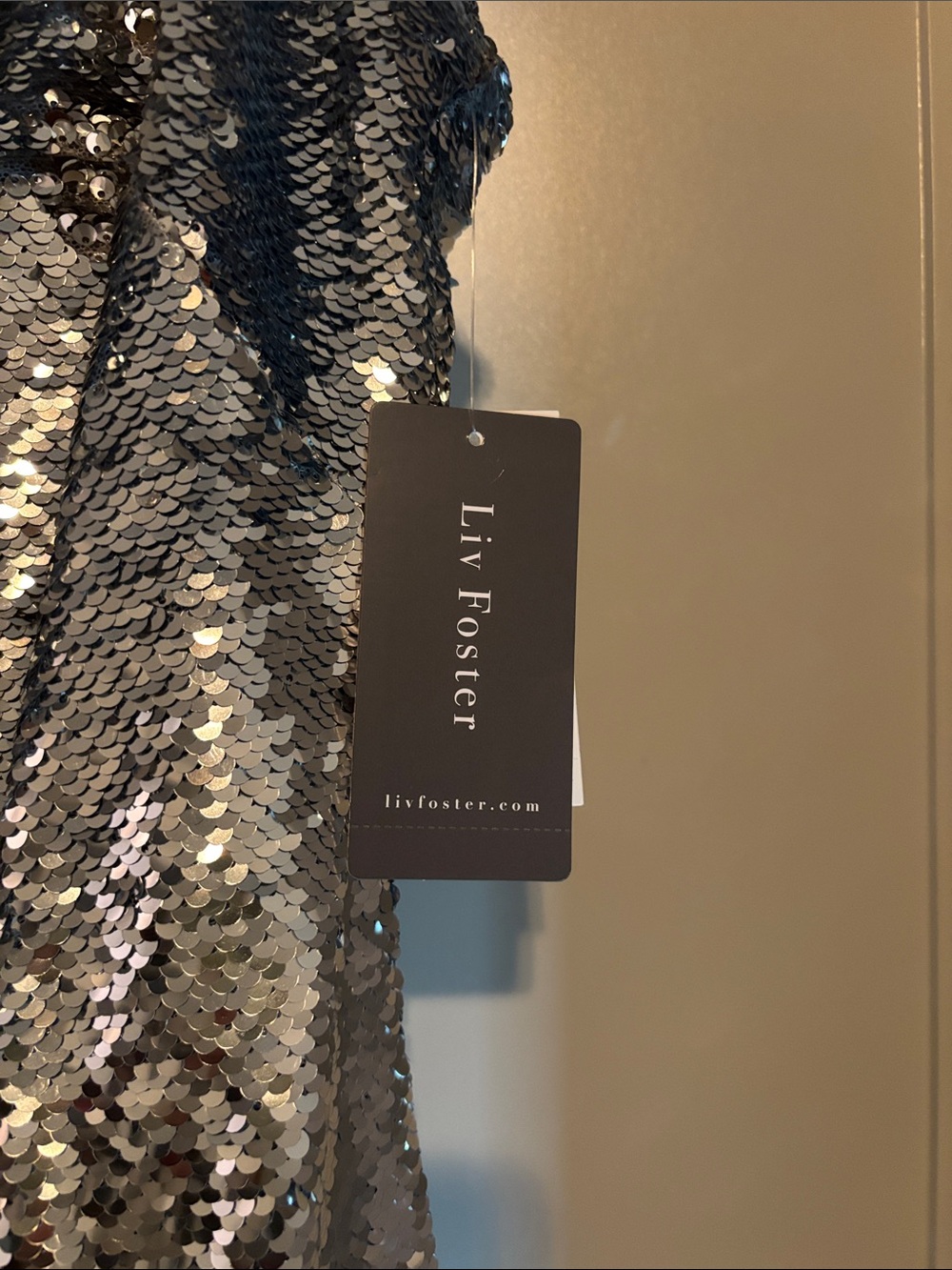 Liv Foster Sequin Slip Dress - Silver - Picture 5 of 12